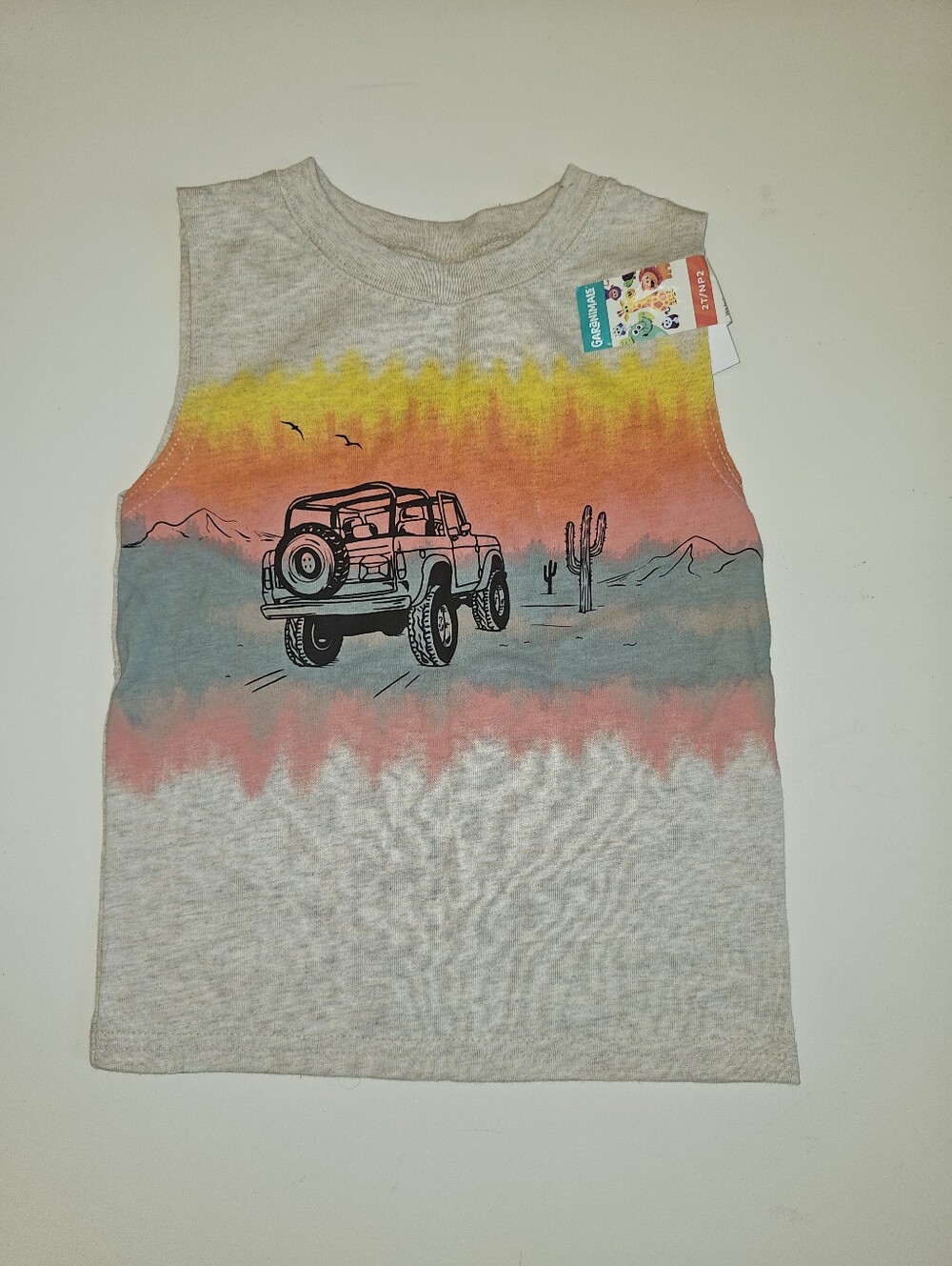 NWT | 2T | Garanimals | Gray Sunset Desert Jeep Graphic Sleeveless Tank Top
